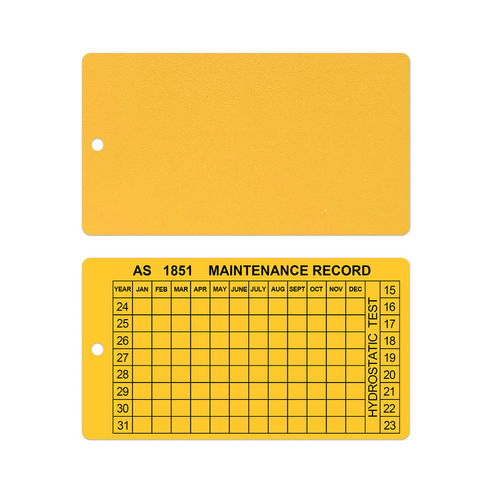 As 1851 Maintenance Record Tags