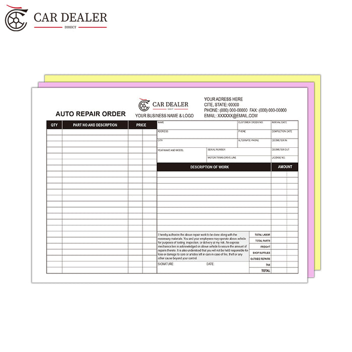 Automotive Repair Order Forms