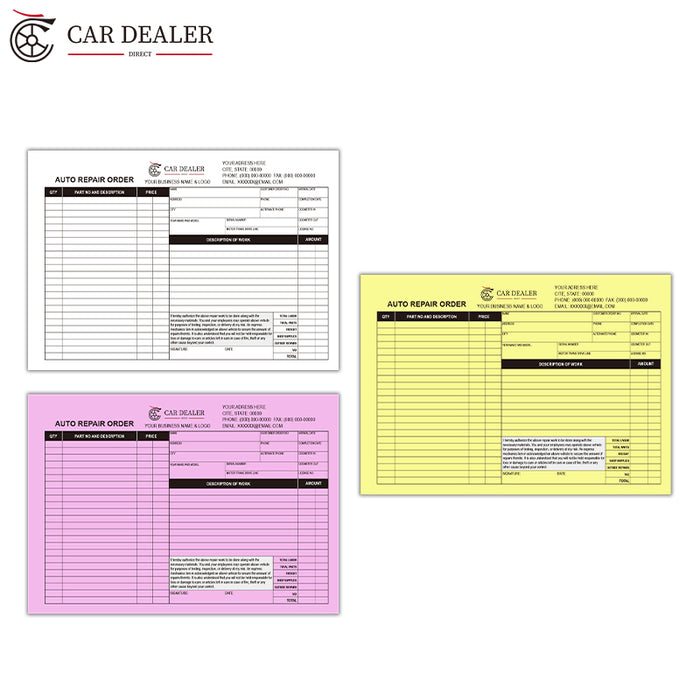 Automotive Work Order Forms